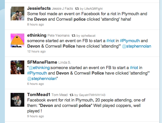 Devon police attending riot